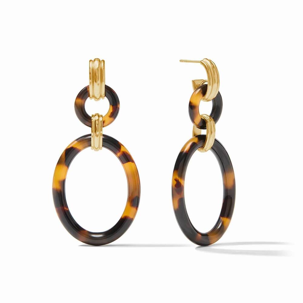NEW JULIE VOS women's madison link earring in tortoiseshell